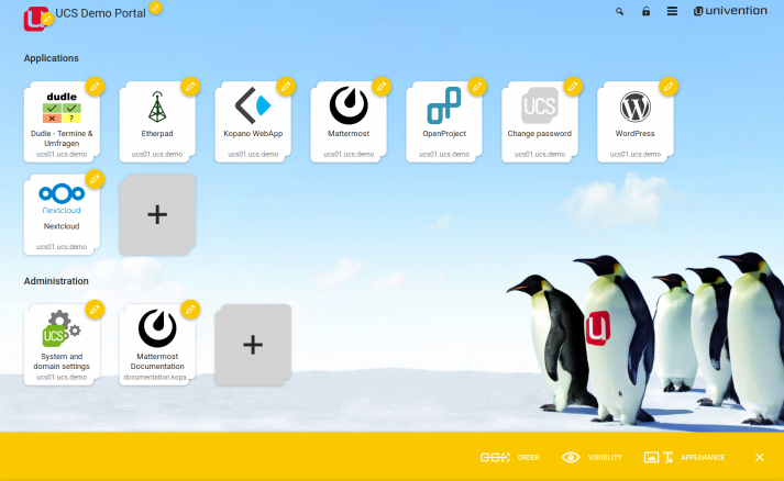Screenshot UCS Portal